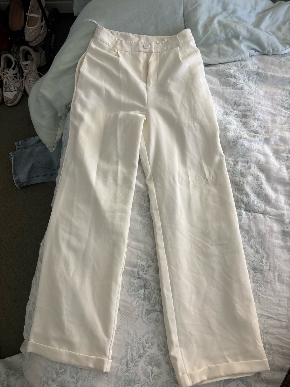 Princess Polly Cream Wide-Leg Trousers